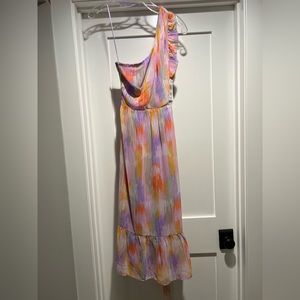 NWT Aqua one shoulder tie waist dress